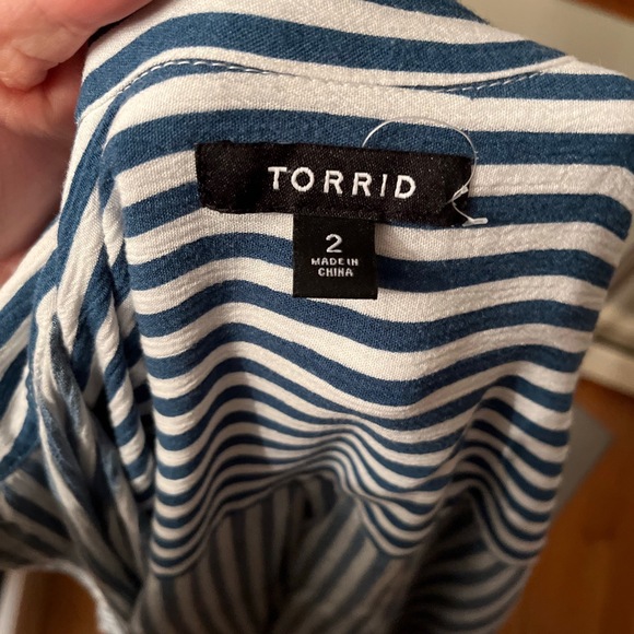 Torrid Long Sleeve Striped Kimono Shirt - Picture 5 of 6